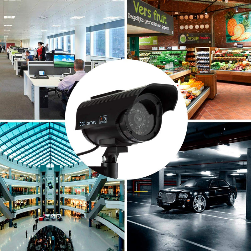 Telecamere Fittizie Di Sorveglianza Da Esterno/Interno Energia Solare Videocamera Antifurto Con LED Lampeggiante CCTV D&