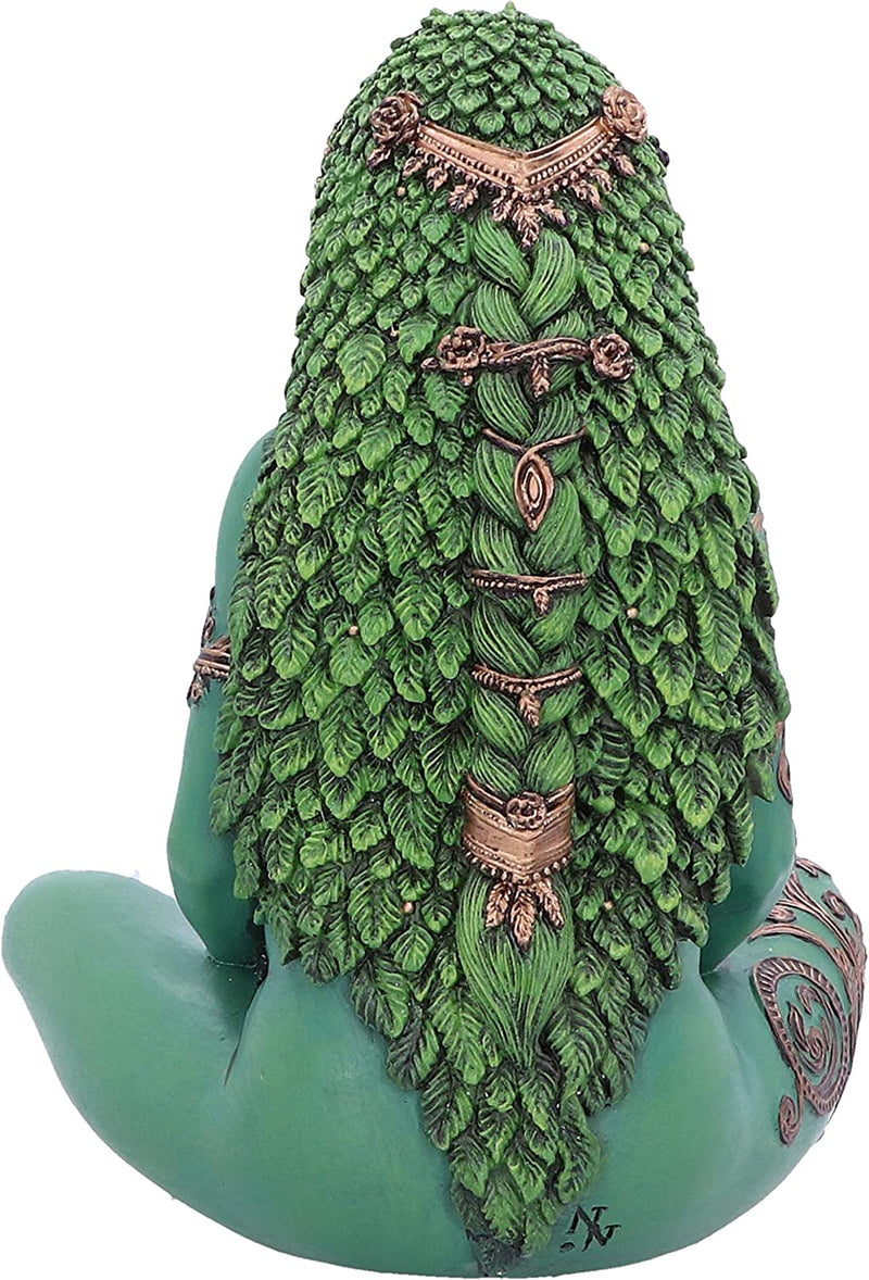 Piccola Statua Di Arte Di Gaia Della Madre Terra Eterea Dipinta, Resina, Verde, 17.5Cm