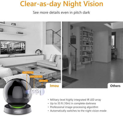 Telecamera Wi-Fi Interno, Videocamera Di Sorveglianza 1080P, Crociera Automatica & Tracciamento Intelligente, Sirena+Faretto & Audio Bidirezionale, Compatibile Con Alexa, Ranger PRO Aggiornato