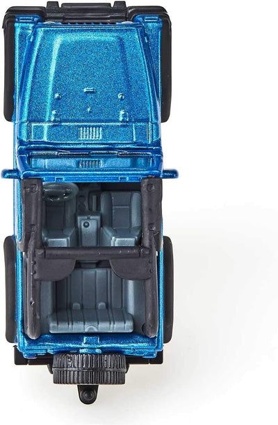 1342, Jeeep Wrangler, Metallo E Plastica, Blu, Auto Giocattolo per Bambini, Gancio Di Traino