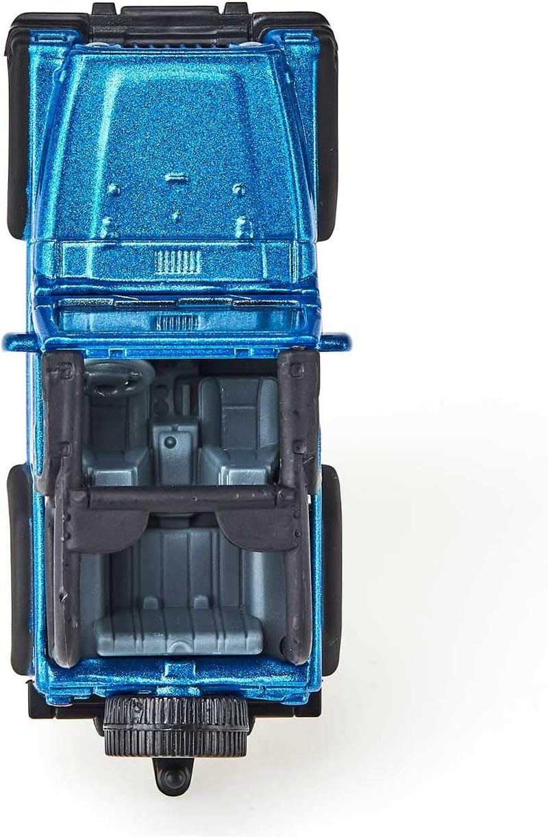 1342, Jeeep Wrangler, Metallo E Plastica, Blu, Auto Giocattolo per Bambini, Gancio Di Traino