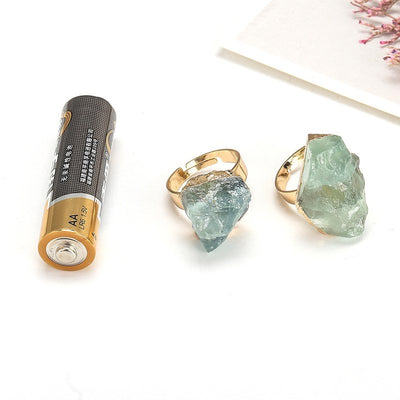 Natural Crystal Plating Rough Stone Ring