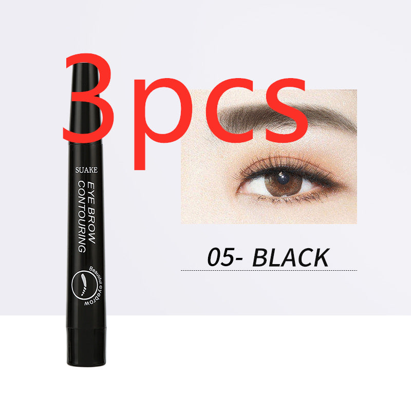 Four-Headed Eyebrow Pencil Long-Lasting No Blooming