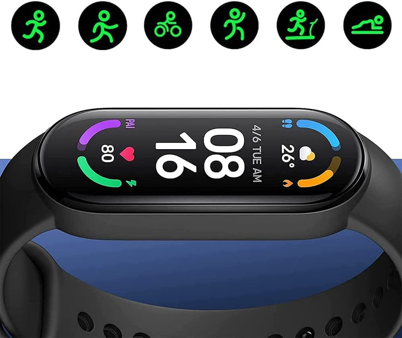 Smartwatch, Orologio Fitness Tracker Donna Uomo, Smart Watch, Sonno Cardiofrequenzimetro, Calorie Contapassi, M6 Activity Tracker, Impermeabile 5ATM, Notifiche Messaggi per Android Ios