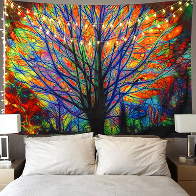 Colorful Tree Forest Tapestry