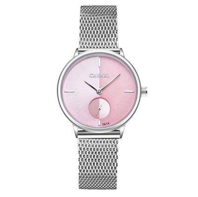 Spot Watch Mesh Woven Steel Belt Women'S Watch Ultra-Thin Fashion Watch Waterproof Quartz Watch Wholesale Women'S Watch 061A