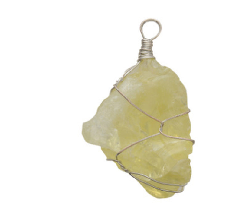 Natural Stone Pendant Irregular Crystal Rough Necklace