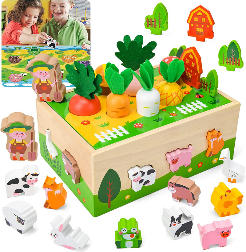 Giochi Montessori 1 Anno, Giochi Montessori 2 Anni Giochi Bambini 1 Anno Giochi Bambini 2 3 Anni Verdure Animali Legno Giochi Educativi Regali Di Pasqua Compleanno per Bimbo Bambino Bambina