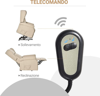 Poltrona Alzapersone Reclinabile Con Telecomando Utilizzo Semplice E Intuitivo Colore Bianco Crema Poltrona Alzapersone Reclinabile Con Telecomando