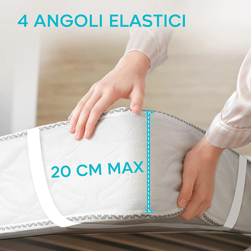 Coprimaterasso Lettino 60X120 Cm Impermeabile  Certificato Oeko TEX - Proteggi Materasso 60X120 Letto Neonato in Cotone Traspirante Con 4 Angoli Elasticizzati