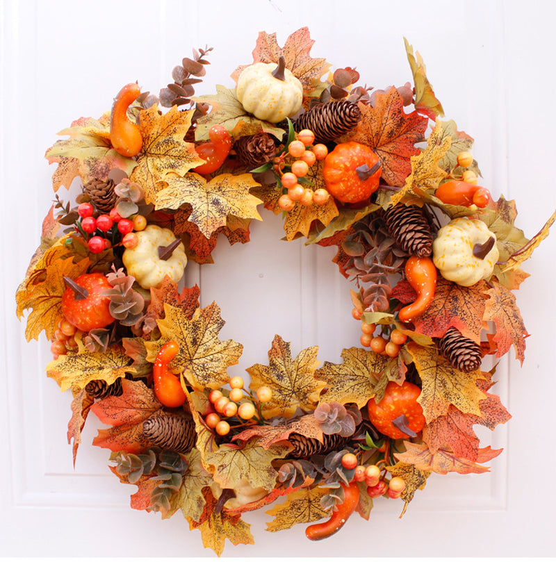 Halloween Thanksgiving Autumn Frost Leaf Pumpkin Simulation Garland Props Home Decor