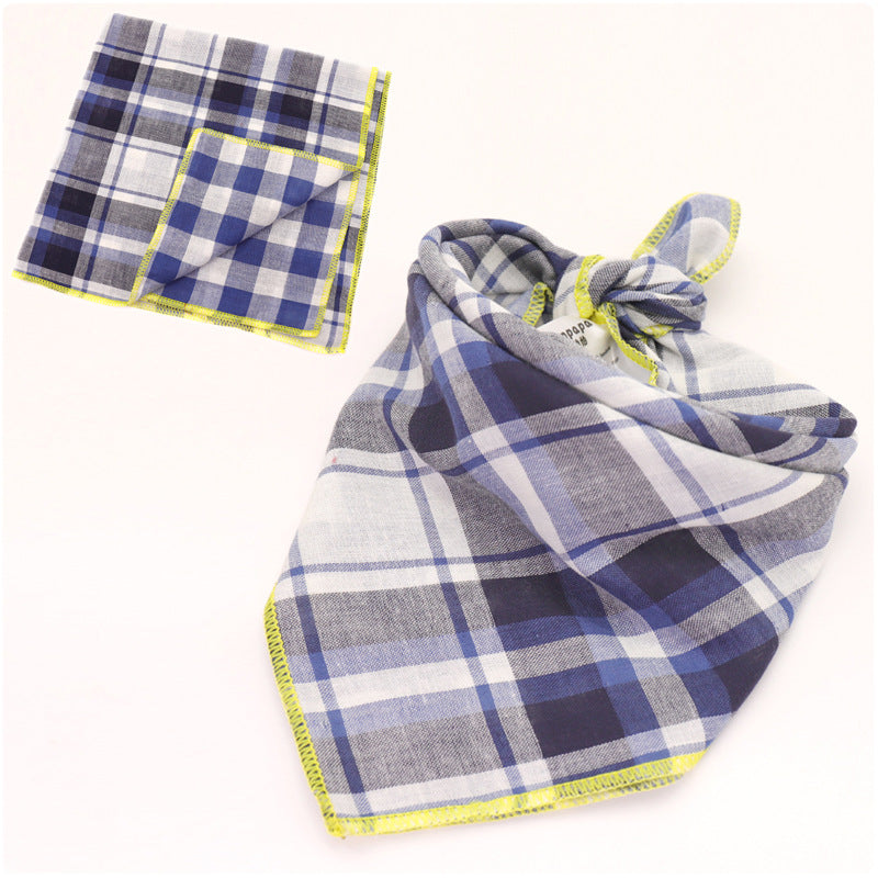 Plaid Double Sided Cotton Pet Scarf