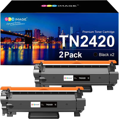 TN2420 TN-2420 Compatibile Con Toner Brother MFC L2710DW TN2410 TN 2410 per L2710DW MFC-L2710DN HL-L2350DW DCP-L2530DW HL-L2375DW MFC-L2750DW HL-L2310D MFC-L2730DW 370DN (2 Nero)