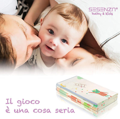 Tappeto Gioco Bambini E Neonato | Certificato CE | Atossico Tappeto Morbido per Gattonamento Pieghevole Antiscivolo Reversibile Portatile | Ideale per I Primi Passi Tummy Time E Idea Regalo