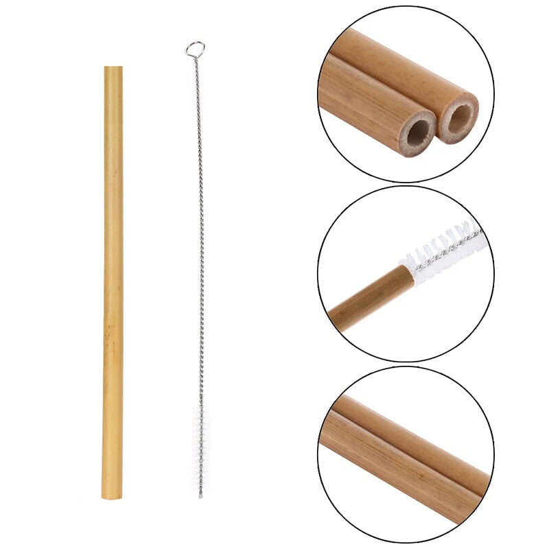 5Pcs Natural Bamboo Straws