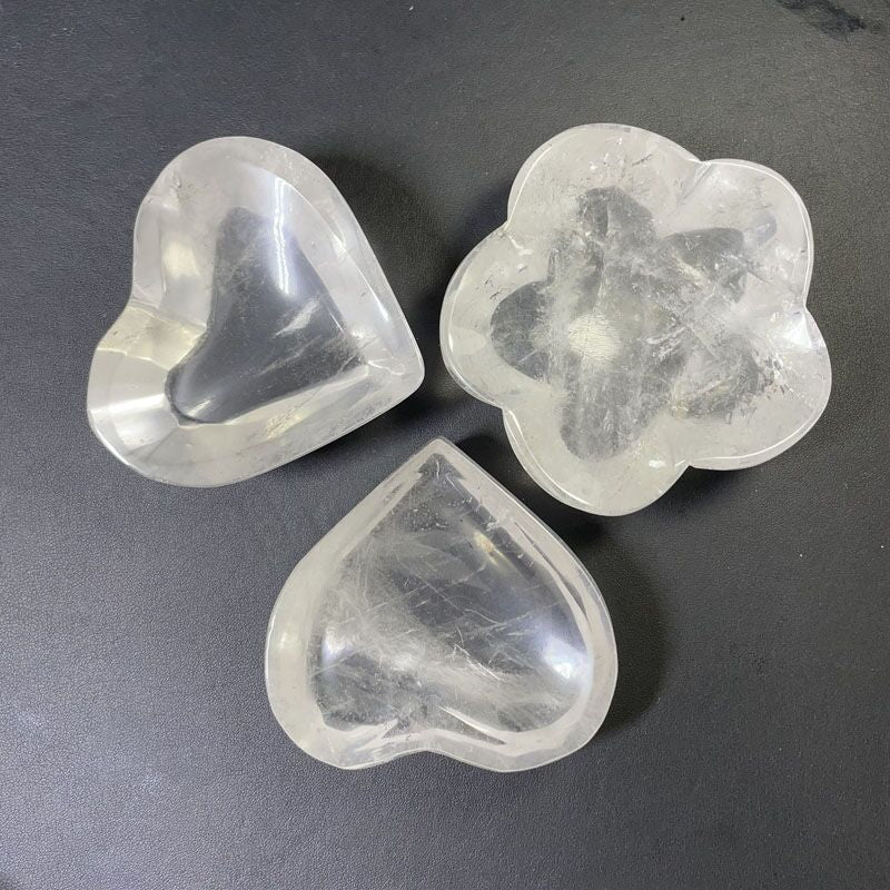 Natural White Crystal Love Bowl Rough Polished