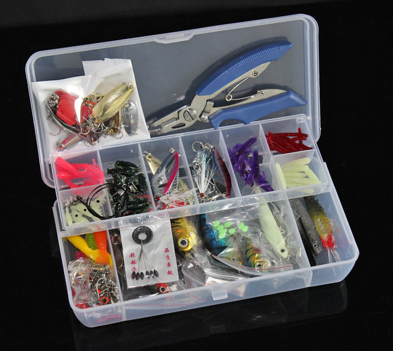 132 Pcs Fishing Lures Set Mixed Minnow Hooks Fish Lure Kit in Box Artificial Bait Fishing