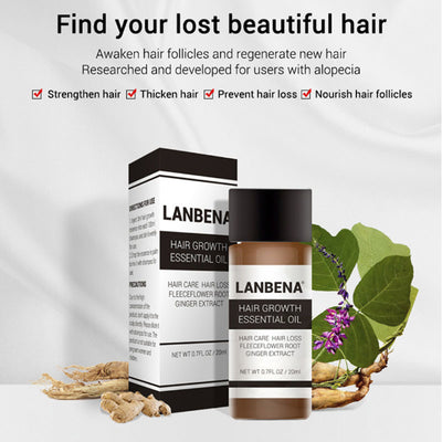 LANBENA Hair Care Essential Oil Hair Growth Essence Treatment Prevention Hair Loss Treatment 20Ml