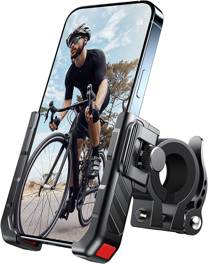 2023 Porta Cellulare Moto, 【Antiscivolo Antivibrante】 Supporto Telefono Bici【1S Blocco】 Universale Porta Telefono Moto Manubrio Holder per Iphone 14/13, Samsung S23/S22, 4,7"-7,0" Smartphone