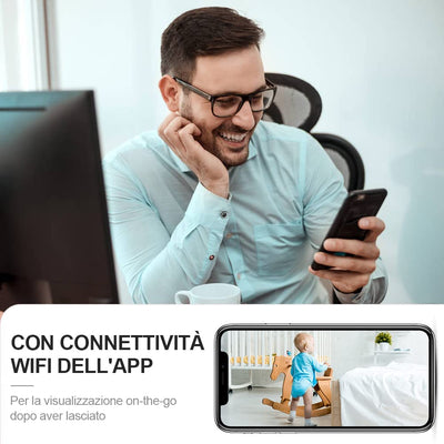 Telecamera Spia Wifi Interno 4K HD Mini Telecamera Nascosta Microcamera Senza Fili Videocamera Sorveglianza per Auto/Casa/Bambini Lunga Durata Spy Cam