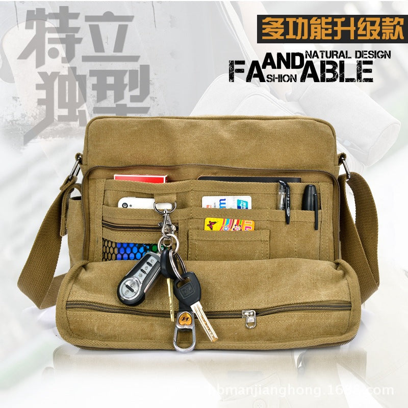 Manjianghong New Canvas Bag Bag Bag Retro Trend of Men&