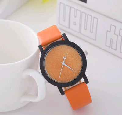 Stylish and Simple Starry Belt Watch, Female Frosted Quartz Watch Student Couple Watch Pair