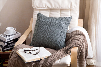 Coarse Wool Knitted Cushion