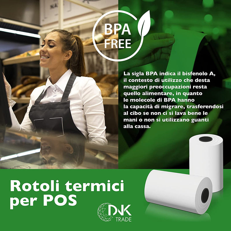 20 Rotoli Pos in Carta Termica Di Alta Qualità 57X20 Metri, Ideali per I Dispositivi POS Nexi, Nexa, Sumup E Altri Dispositivi POS Compatibili. (20)