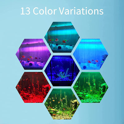 Luce Acquario Led Con Timer Telecomando Lampada Acquario Led 48 Cm RGB Dimmerabile per Acqua Dolce Impermeabile IP68