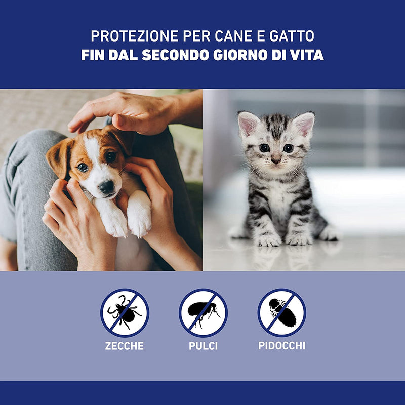 Spray 250 Ml, Antiparassitario per Cani E Gatti E Cuccioli Dal Secondo Giorno Di Vita, Antiparassitario Lunga Durata, Elimina E Protegge Da Zecche, Pulci E Pidocchi, Antipulci Spray 250 Ml