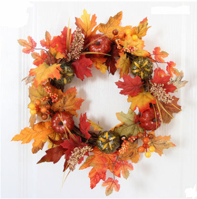 Pumpkin Berry Door Hanging Harvest Festival Vine Circle Thanksgiving Wreath