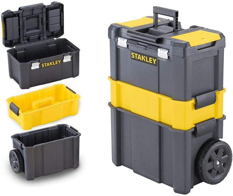 ‎STST1-80151 Carrello Porta Utensili Con Tre Livelli Di Stoccaggio, Capacità Di Carico 20 Kg, Nero Giallo