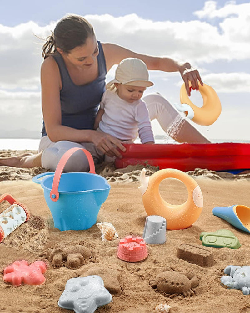 Giocattoli Da Spiaggia Set, 16 Pezzi Giochi Da Spiaggia per Bambini, Giochi Spiaggia Con Borsa Rete, Stampi, Paletta E Secchiello Mare, Giocattoli Da Spiaggia per Ragazzi Ragazze