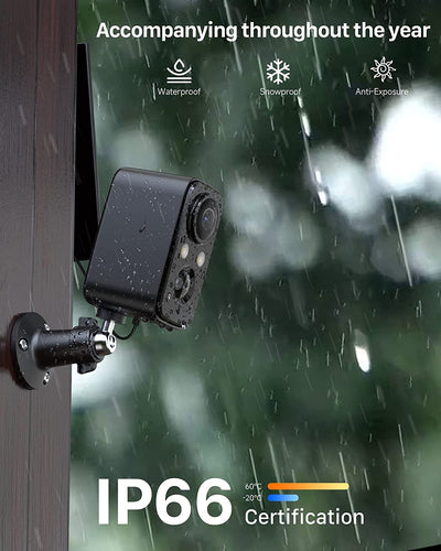 Telecamera Wi-Fi Esterno Con Pannello Solare, Telecamera Wifi Esterno Batteria Senza Fili, Visione Notturna a Colori, Rilevazione Di Movimento PIR, IP66, Audio a 2 Vie
