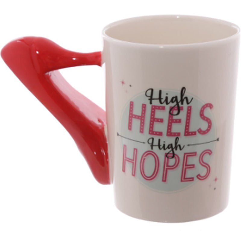 Cute Makeup Tools Mug Creative Boots High Heels Hair Dryer Scepter Handle Ceramic Mug