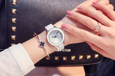 True Ceramic Table Rhinestone Generous Quartz Women'S Watch Business Gift Ladies Watch