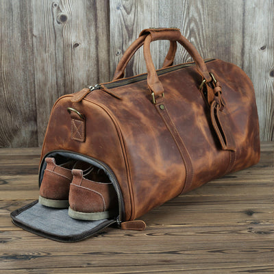 Horse Leather Men'S Travel Bag