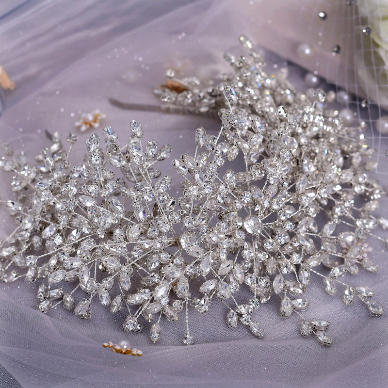 2021 New Heavy Handmade Rhinestone Ice and Snow Queen Wedding Crown