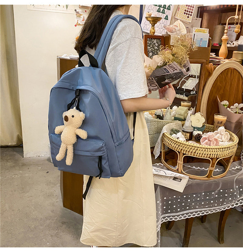 Mori Canvas Backpack Simple Style School Bag