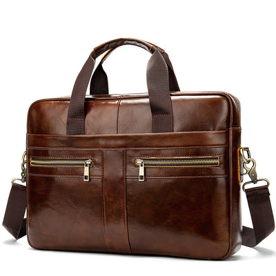 Business Leather Briefcase Men'S Foreign Trade First Layer