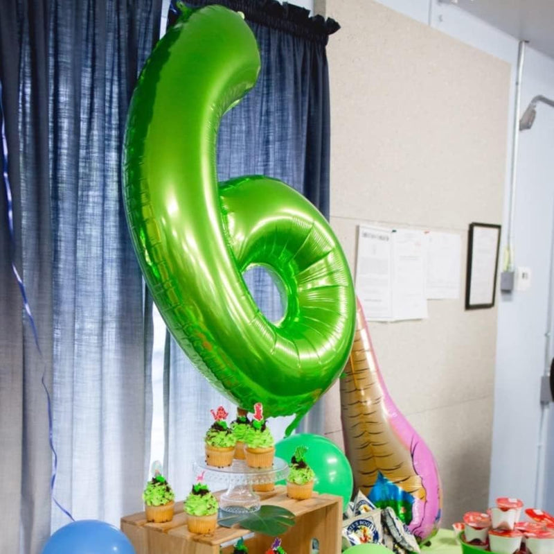 Palloncini Compleanno 6 Anni Verdi - 101 CM Giganti Palloncini Numeri 6 Verde - Decorazioni Festa Compleanno - Gonfiabili Elio O Aria