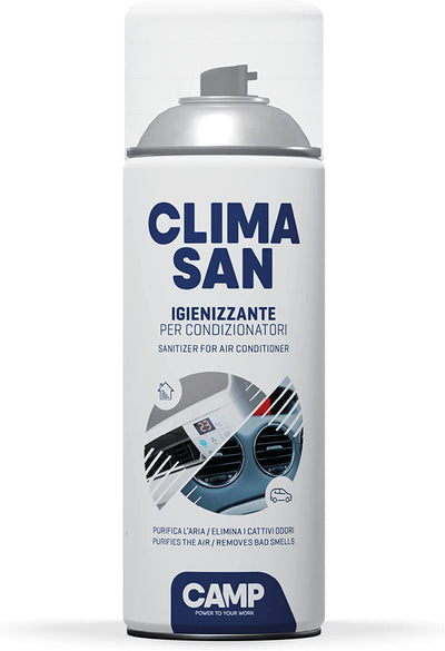 ‎ CLIMASAN IGIENIZZANTE, Trattamento per Climatizzatori Di Casa E Auto, a Base Alcool, Purifica L'Aria E Elimina I Cattivi Odori, 400 Ml