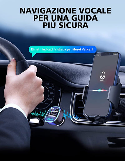 Trasmettitore FM Bluetooth per Auto, Type-C PD 30W Radio Adattatore Bluetooth Auto a Ricarica Rapida Con Chiamata a Mani Libere, Lettore Musicale MP3 Di Supporto Scheda TF E Disco USB