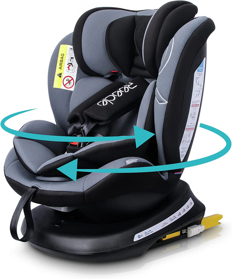 360 Girevole Seggiolino Auto Con ISOFIX, Gruppo 0 + 1/2/3 (0-36 Kg), Ca. 0-12 Anni