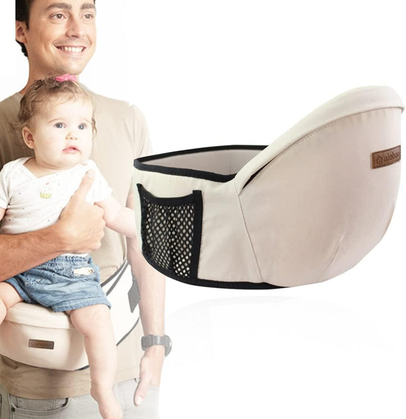 Cintura Porta Bebè, Neonato Marsupio Hipseat, Baby Carrier Ergonomico, Hipseat Marsupio, Ergonomico Neonati Marsupio, per Bambini Di Età Compresa Tra 3 E 36 Mesi (Bianco Sporco)