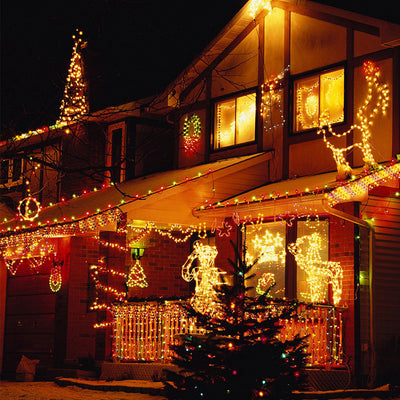 Christmas Decoration Lights Decorating the House