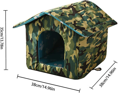 Inverno Caldo Gatto Casa,Casa per Gatti Calda Pieghevole per Gatti All'Aperto E Al Coperto - Cat Shelter Con Morbido Tappetino Rimovibile, Facile Da Montare Igloo Dog House per Cani