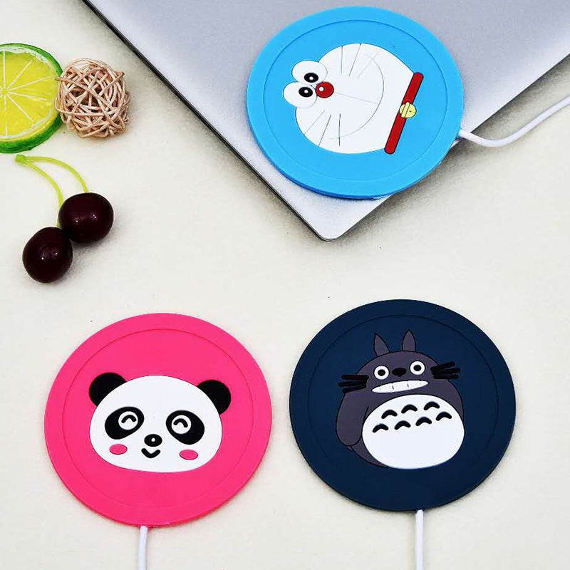 Cartoon Insulation Heating USB Heating Soft Rubber Coaster