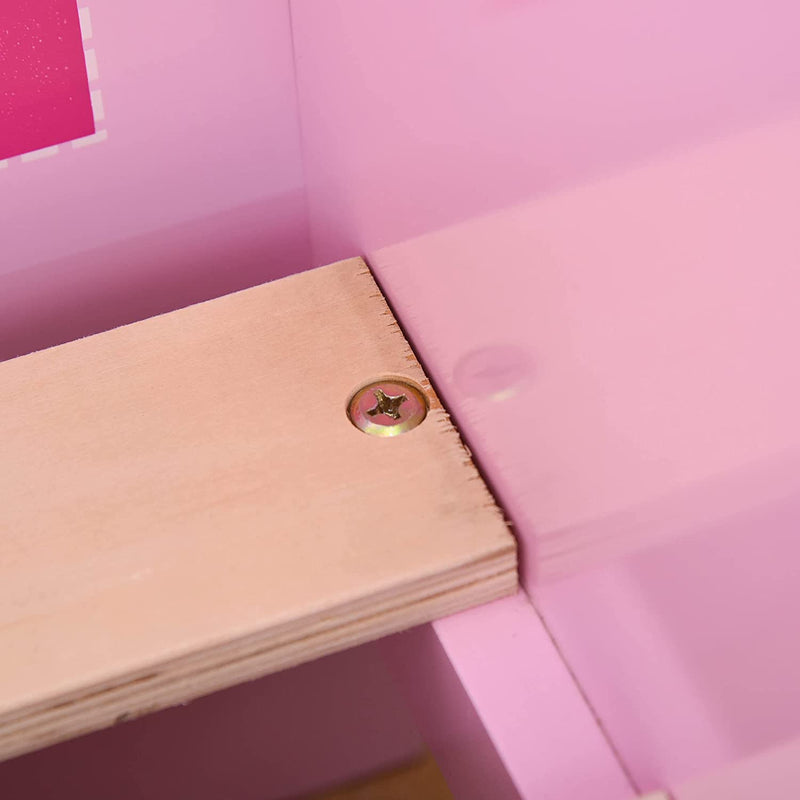 Letto per Bambini Con Bordi Rialzati in Legno per Cameretta, Lettino per Bimbi Da 3-6 Anni, 143X73X60Cm, Rosa