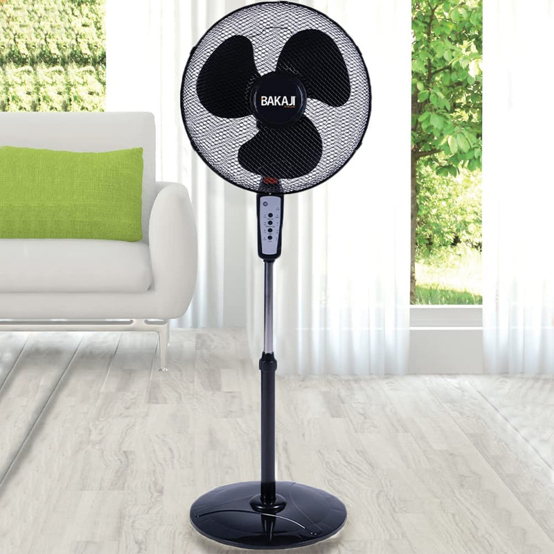 Ventilatore a Colonna Piantana Potenza 50W Diametro Pale 40Cm 3 Velocità Selezionabili Funzione Timer Altezza Regolabile Oscillazione Orizzontale E Telecomando X Controllo a Distanza (Nero)